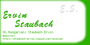 ervin staubach business card